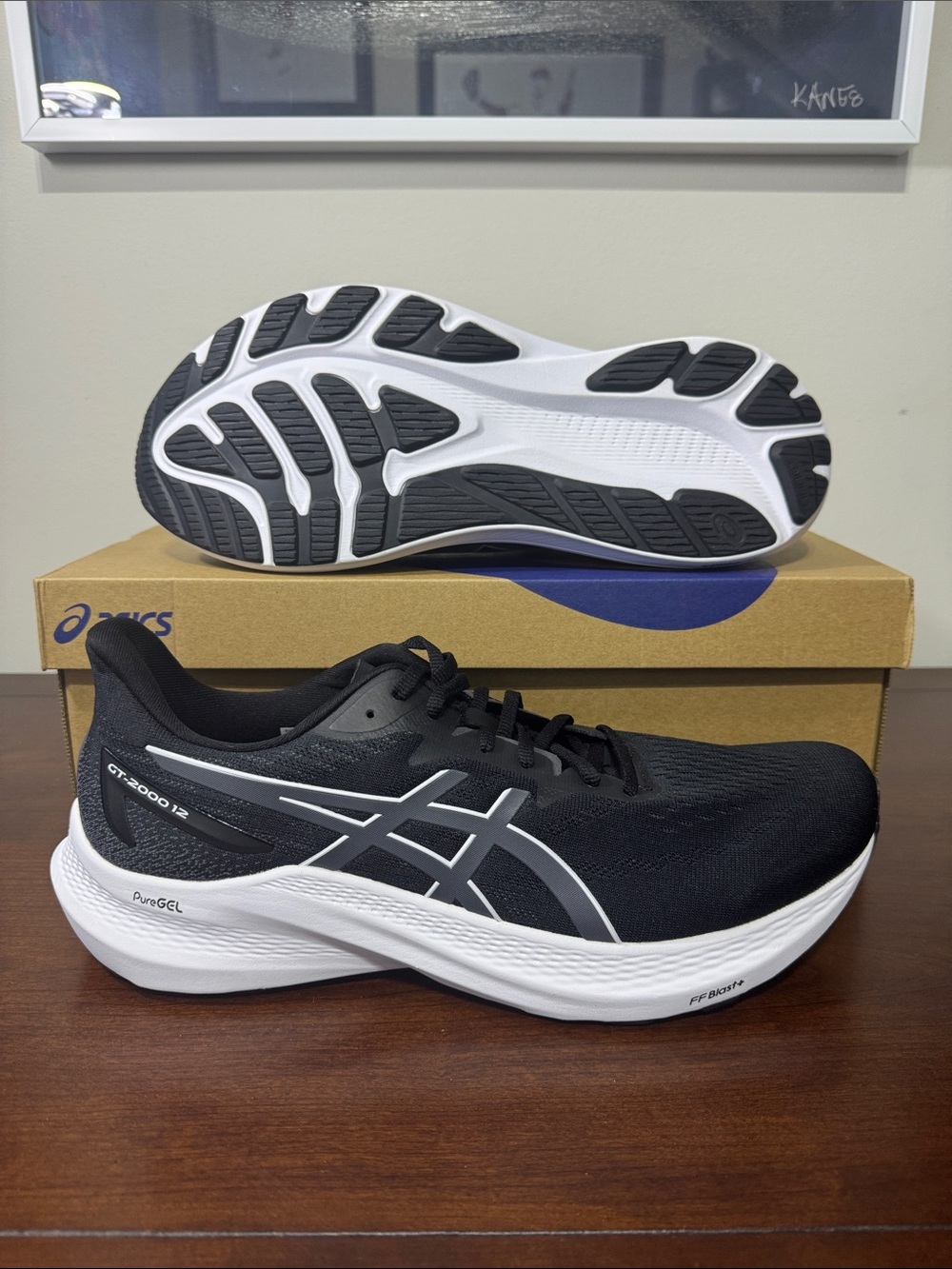 ASICS GT-2000 12 Black-Carrier Grey Men’s Running Sneakers (New)